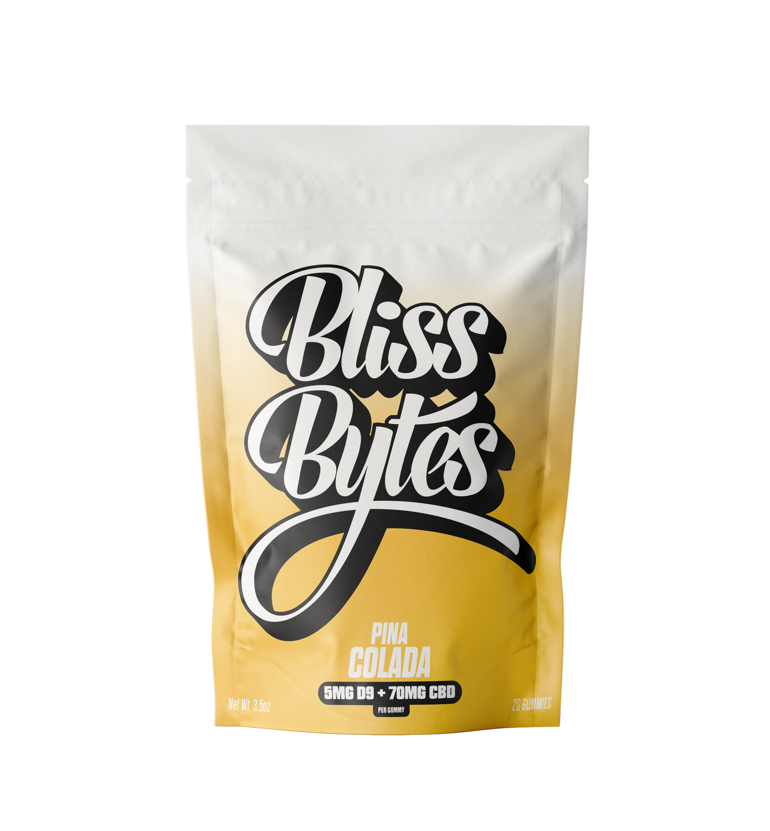 Piña Colada CBD Gummies with D9 - 5mg THC + 70mg CBD - 20 Ct