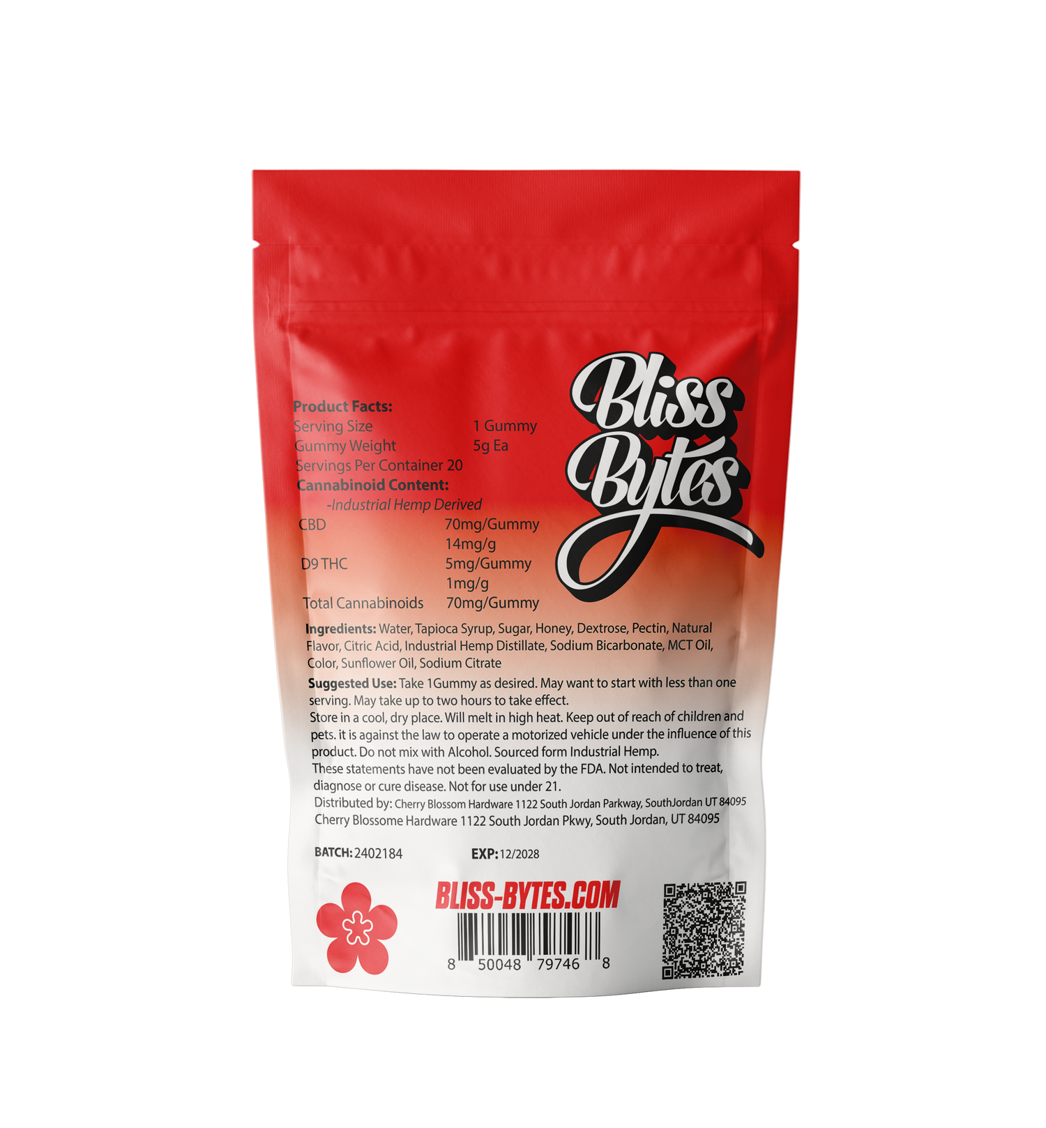 Lava Flow Tropical Fusion CBD Gummies - 5mg THC + 70mg CBD - 20 Ct