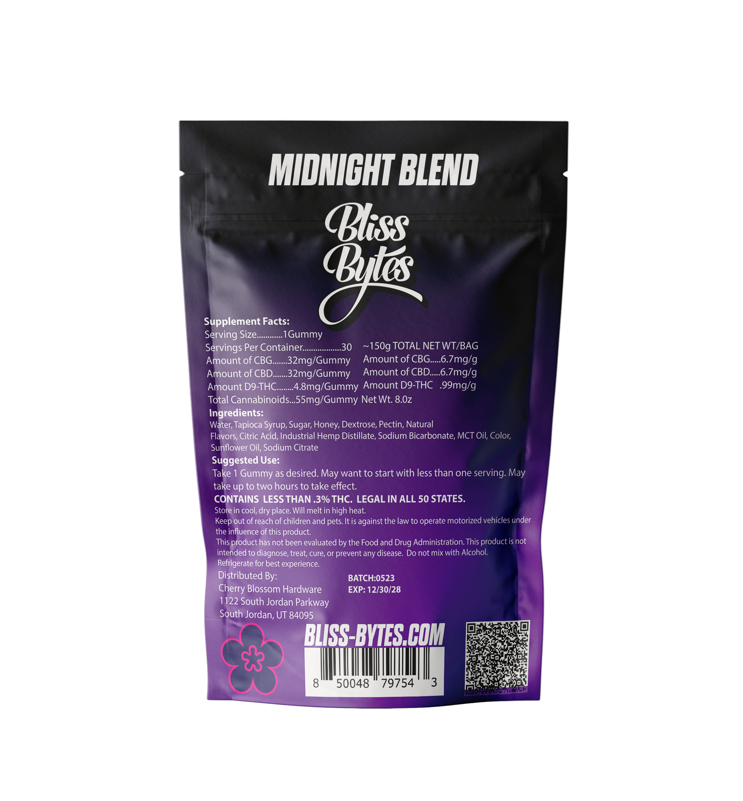 Sleepy Strawberry CBD Gummies with THC & CBG - 30 Count